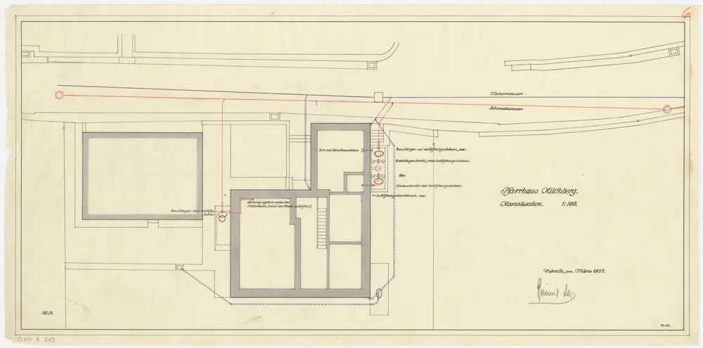 Kilchberg: Pfarrhaus mit Kanalisation; Grundriss (Nr. 6)