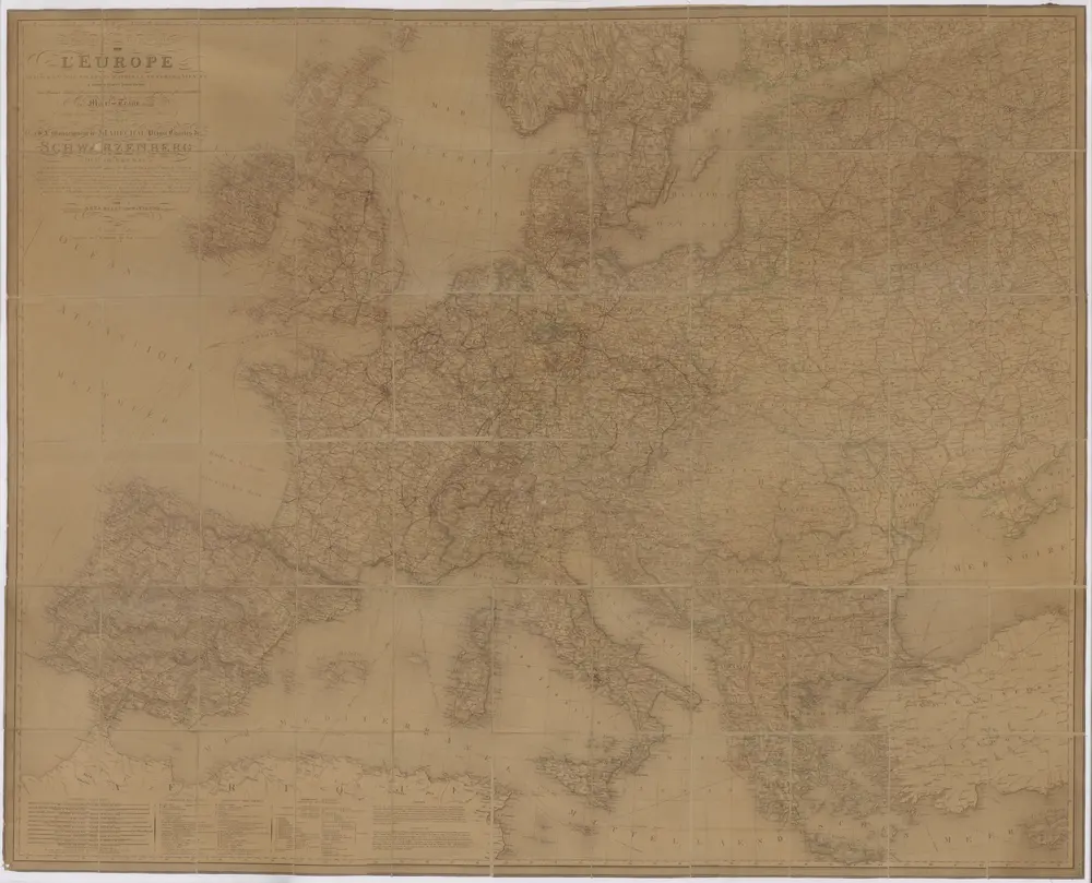 Carte genérale et itineraire de l'Europe