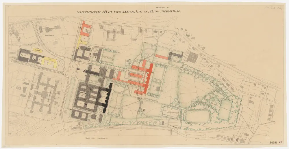 Zürich: Kantonsspital auf dem Burghölzliareal; Projekt 94391; Situationsplan