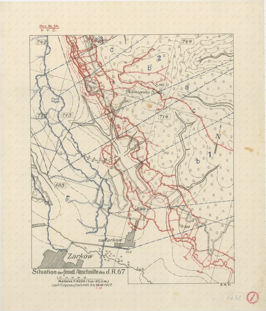 Situation der feindl. Abschnitte des J.R.67