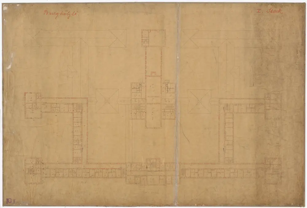 Irrenanstalt Burghölzli: 1. Stock; Grundriss