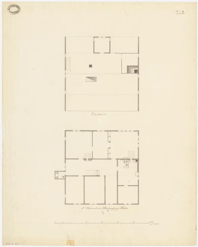 Kloten: Pfarrhaus, 1. Stock und Dachgeschoss; Grundrisse (Nr. 4)