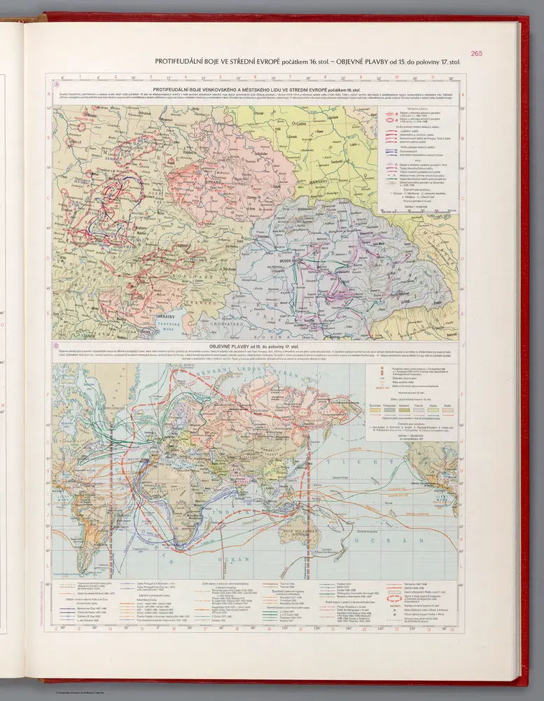 Protifeuální boje ve Strřdní Evropé počátkem 16. stol. - Objevvné plavby od 15. do poloviny 17. stol. = Anti-feudal struggles in Central Europe in the early 16th century. - Exploratory voyages from the 15th to the middle of the 17th century.