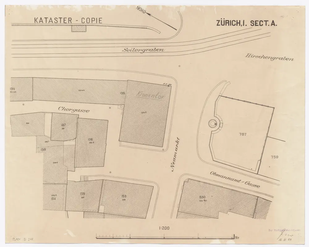 Wohnhaus zum Kronentor, Ecke Neumarkt und Seilergraben: Situationsplan