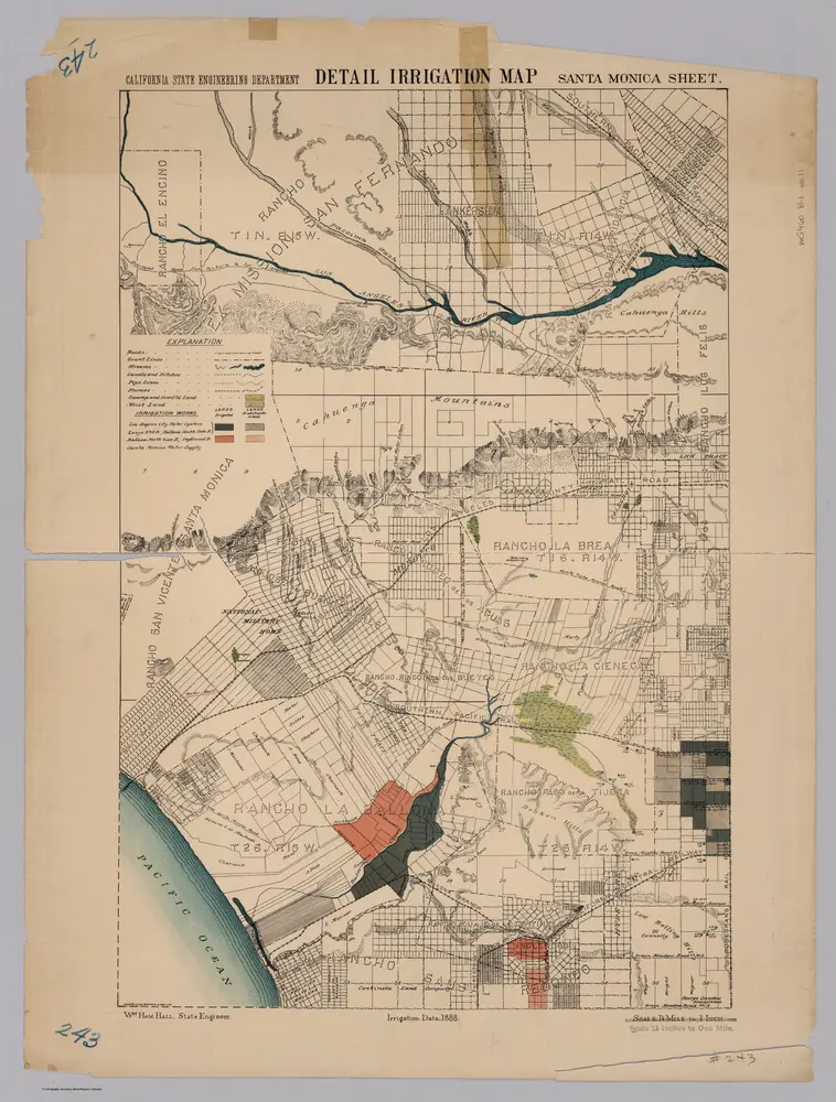 Santa Monica.  Detail Irrigation Map.