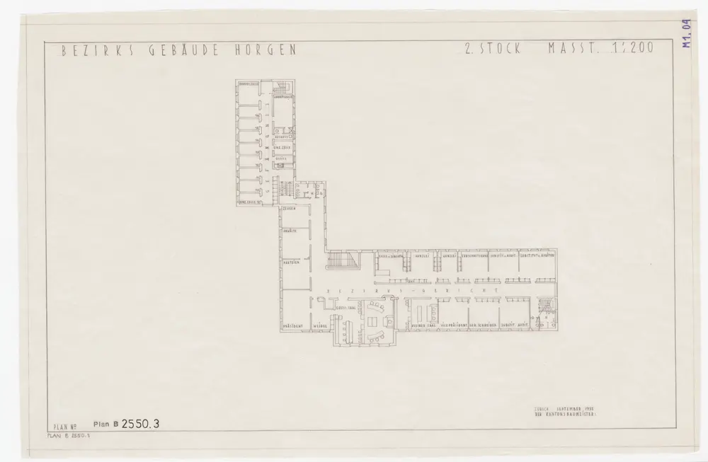 Horgen: Bezirksgebäude: 2. Stock; Grundriss