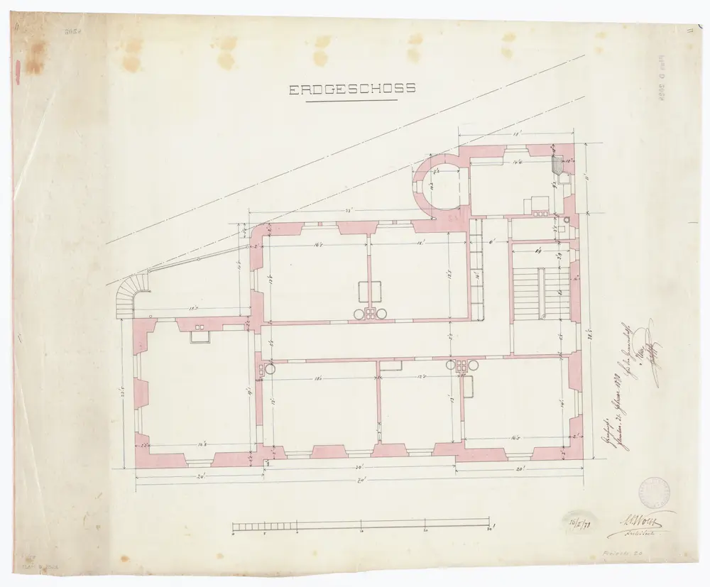 Häuser Freiestrasse 20 und 20 a: Erdgeschoss; Grundriss