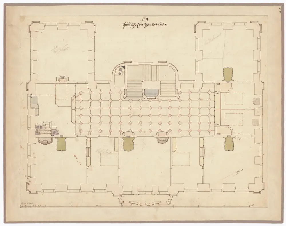 Haus zum Rechberg, Hirschengraben 40: 1. Stock; Grundriss