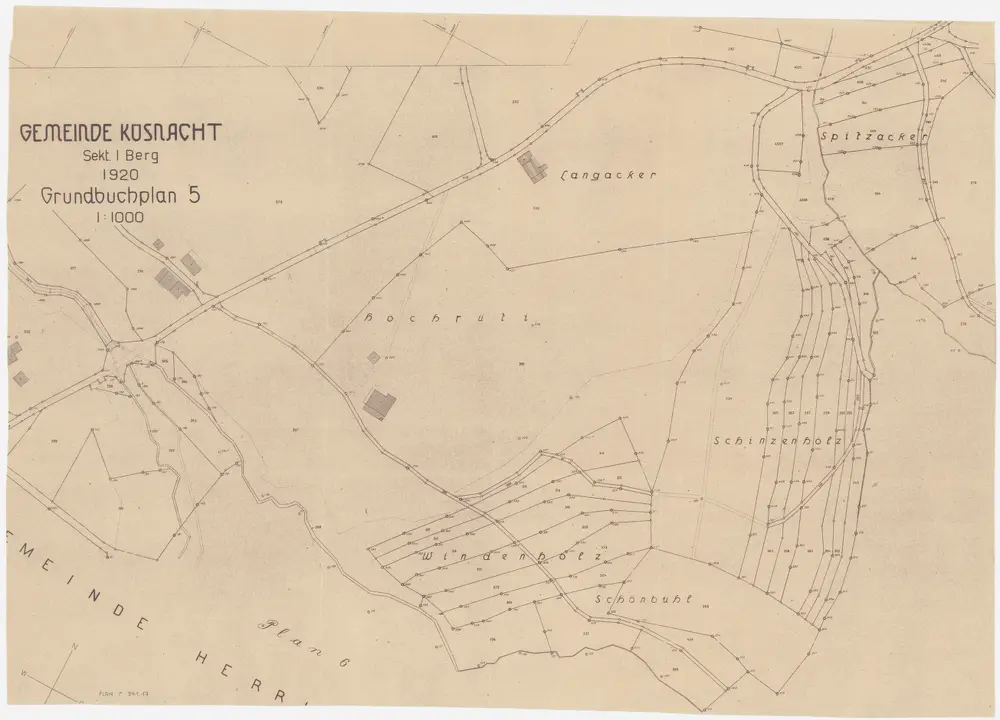 Maur, Herrliberg, Küsnacht, Egg: Staatswaldungen: Küsnacht: Spitzacher, Schinzenholz, Langacher, Windenholz, Schönbüel, Horüti; Grundriss