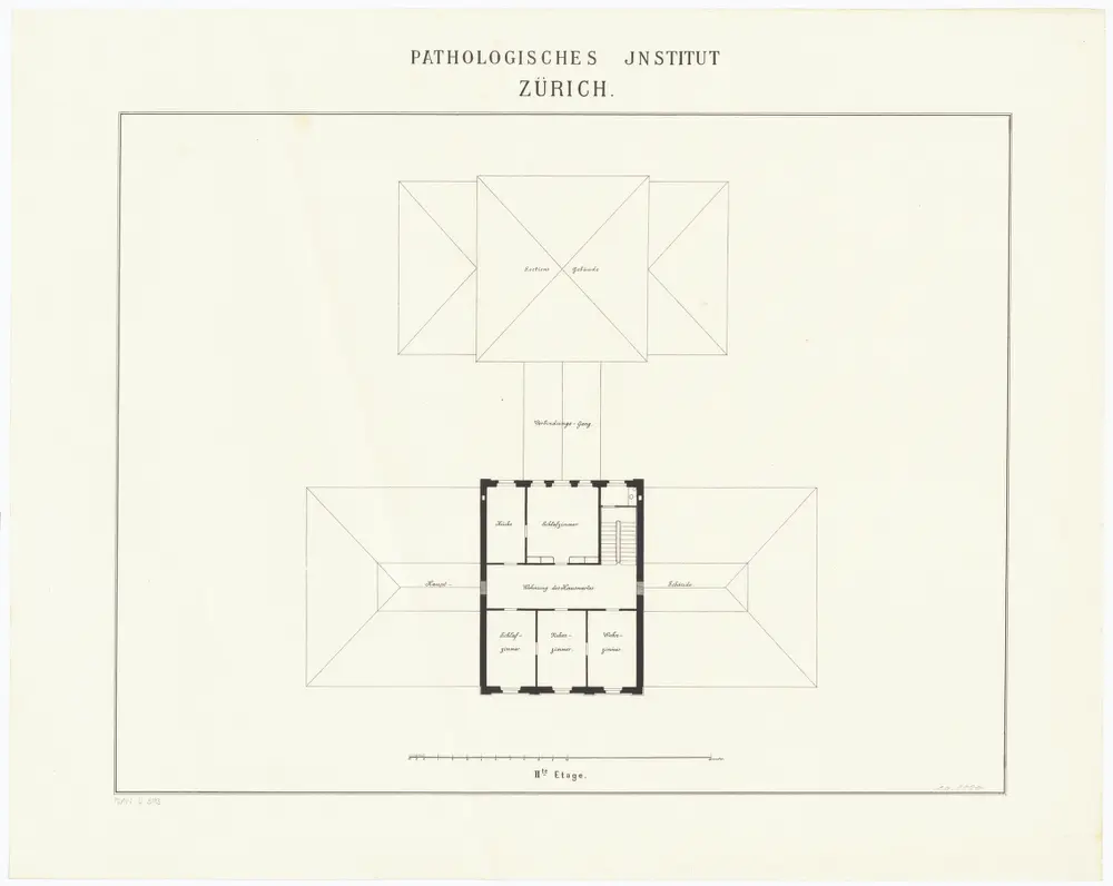 Kantonsspital Zürich, projektiertes Pathologisches Institut: 2. Stock; Grundriss