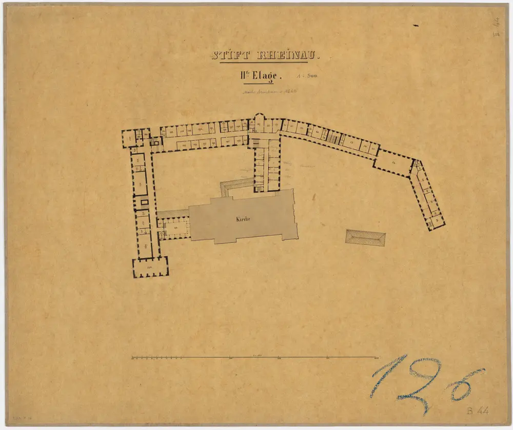 Pflegeanstalt Rheinau: 2. Stock; Grundriss