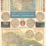 Mapa Spojených států S. A. s označením českých osad a Republiky československé