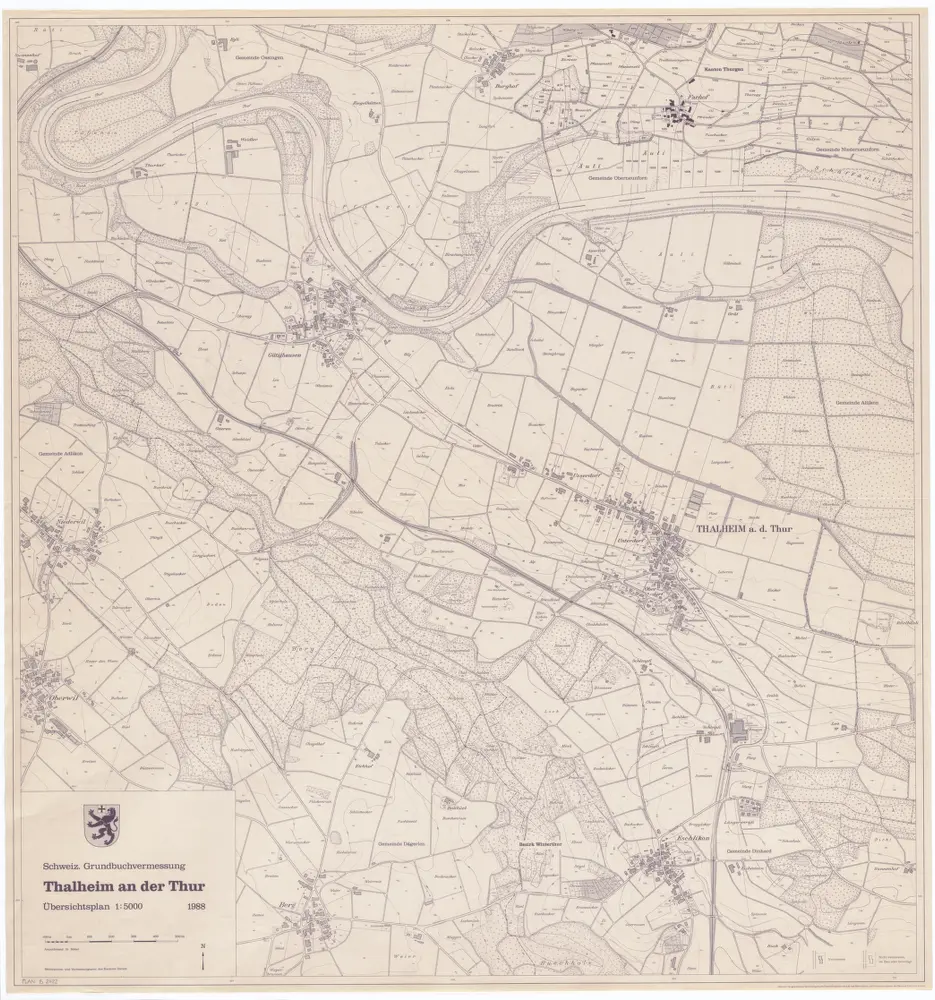 Thalheim an der Thur: Gemeinde; Übersichtsplan (Schweizerische Grundbuchvermessung)
