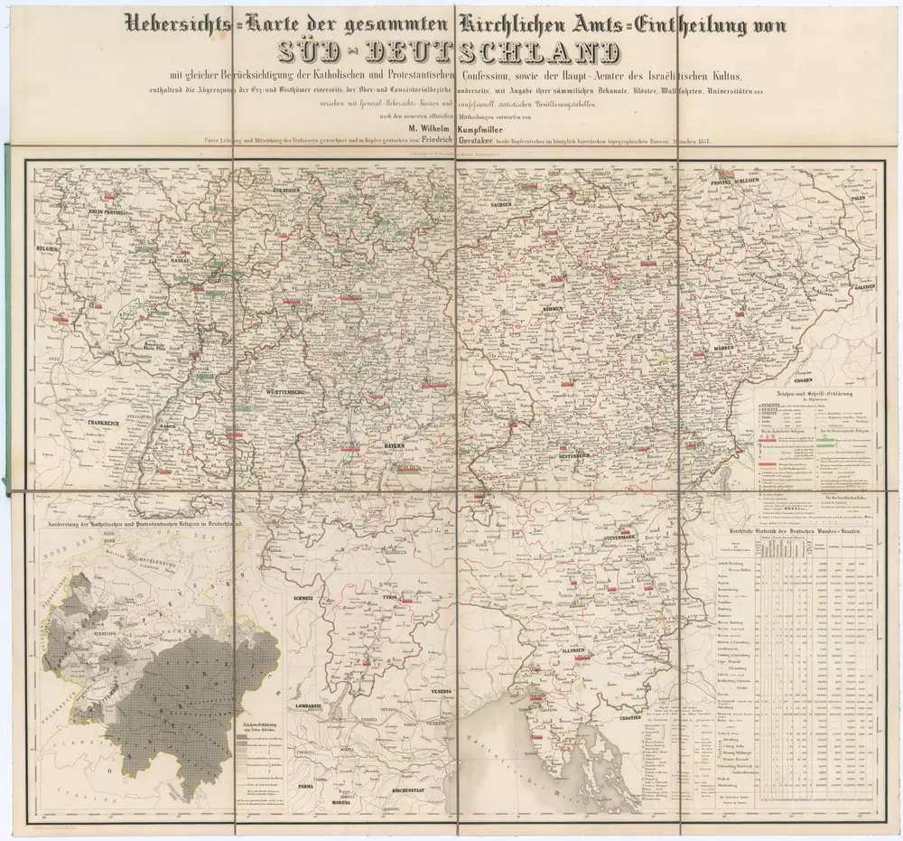 Uebersichts-Karte der gesammten Kirchlischen Amts-Eintheilung von Süd-Deutschland