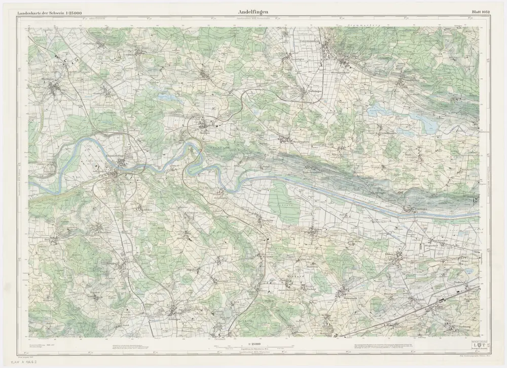 Landeskarte der Schweiz 1 : 25000: Den Kanton Zürich betreffende Blätter: Blatt 1052: Andelfingen