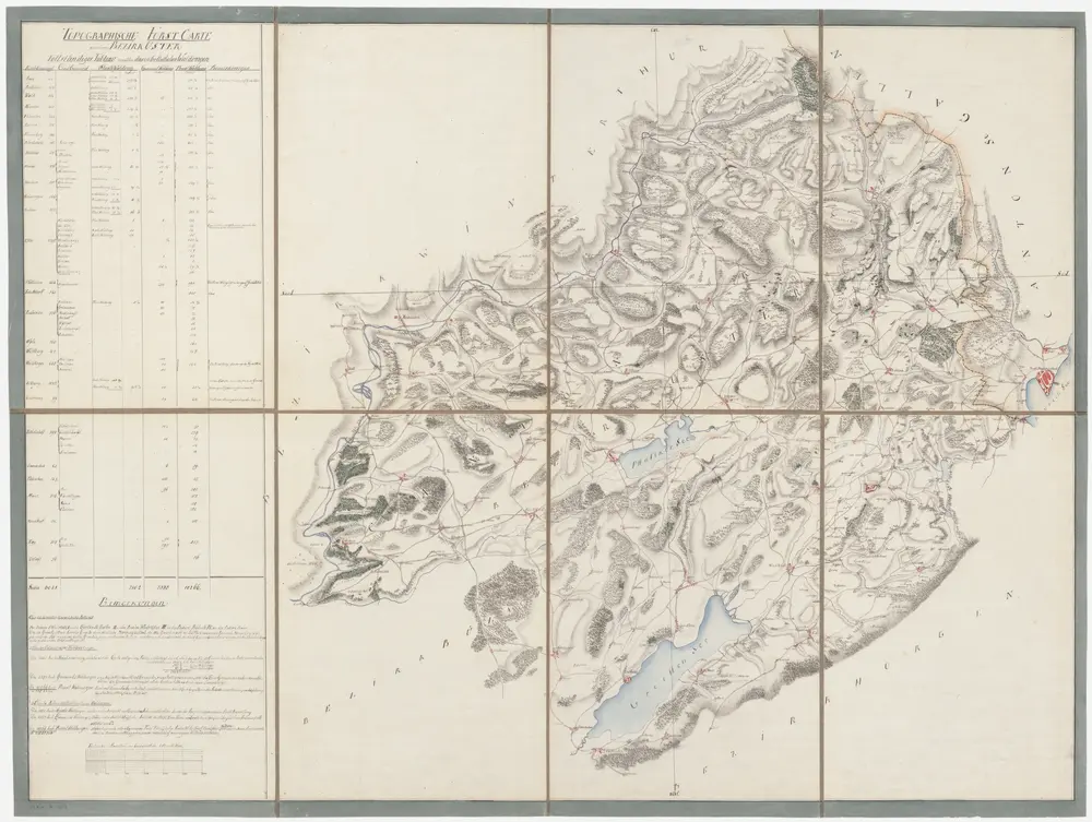 Topographische Forstkarte der Waldungen des Bezirks Uster (spätere Bezirke Uster, Pfäffikon, Hinwil)