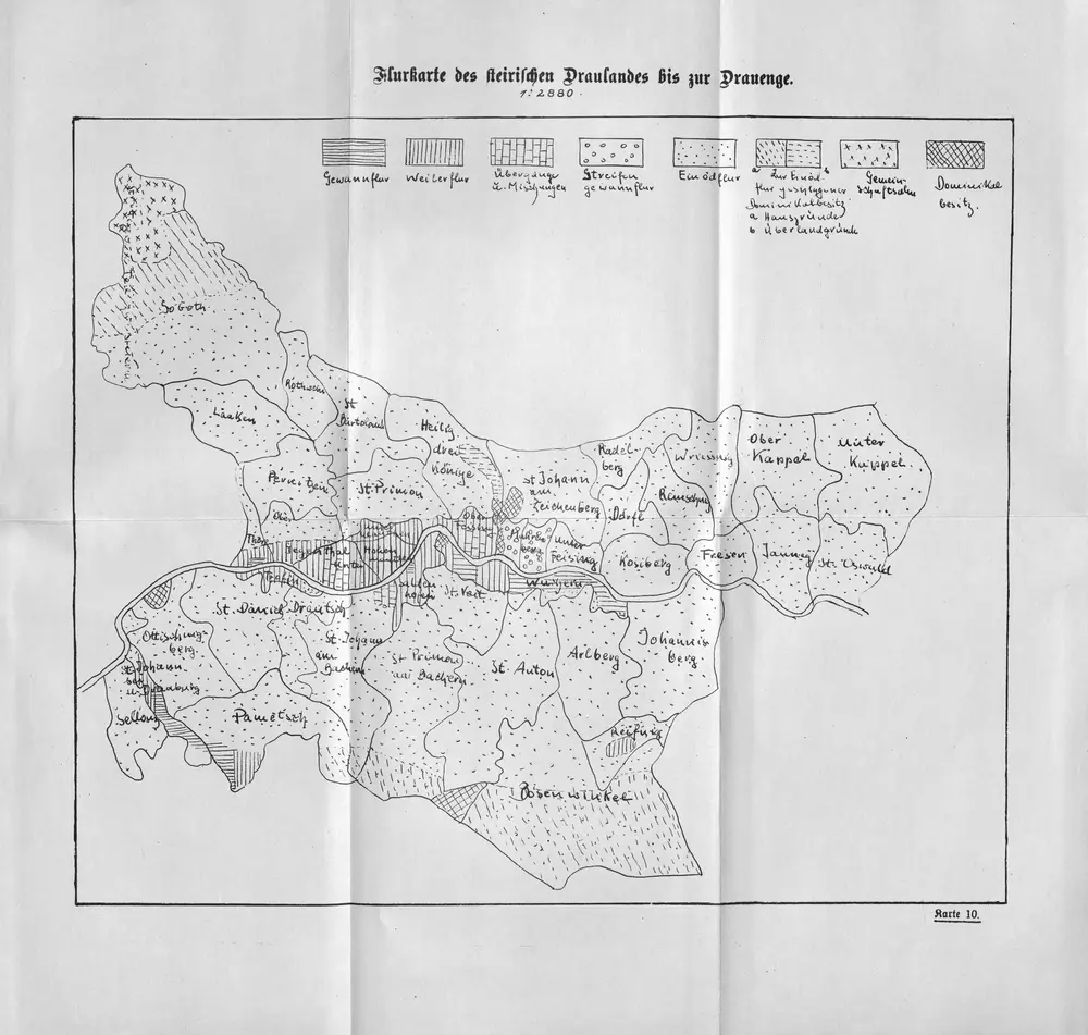 Flurkarte des steirischen Draulandes bis zur Drauenge