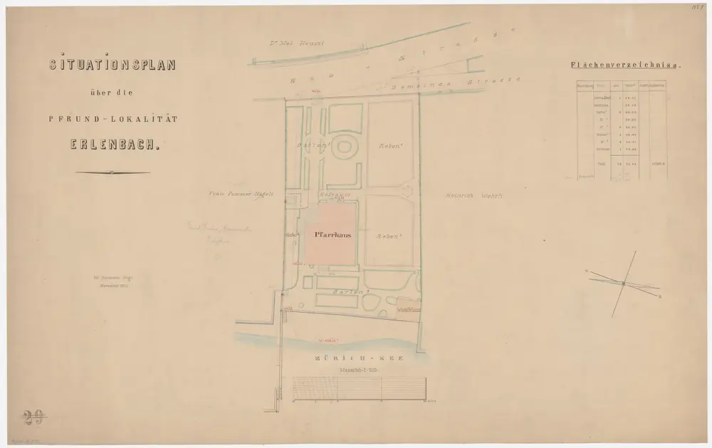 Erlenbach: Pfarrhaus und Pfrundlokalität; Grundriss (Nr. 1)