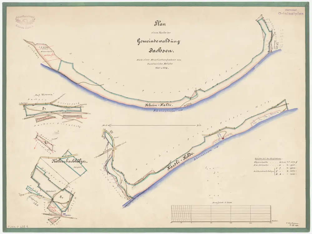 Dachsen, Laufen-Uhwiesen, Benken, Trüllikon: Gemeindewaldung Dachsen: Dachsen: Unter Rihalden (Rheinhalde), Härdli, Rötibach (Röthenbach); Grundrisse