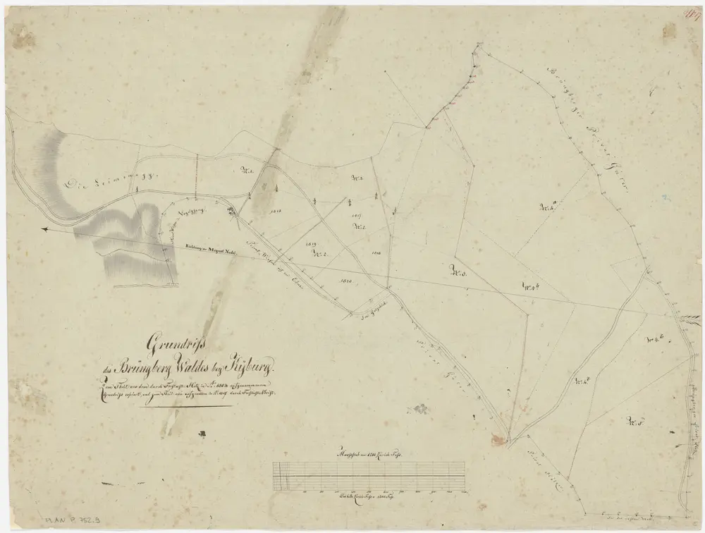 Kyburg, Töss, Illnau-Effretikon (damals Illnau), Schlatt: Staatswaldung: Kyburg: Brünggberg (Brüngberg), Leimenegg; Grundriss (Nr. 17)