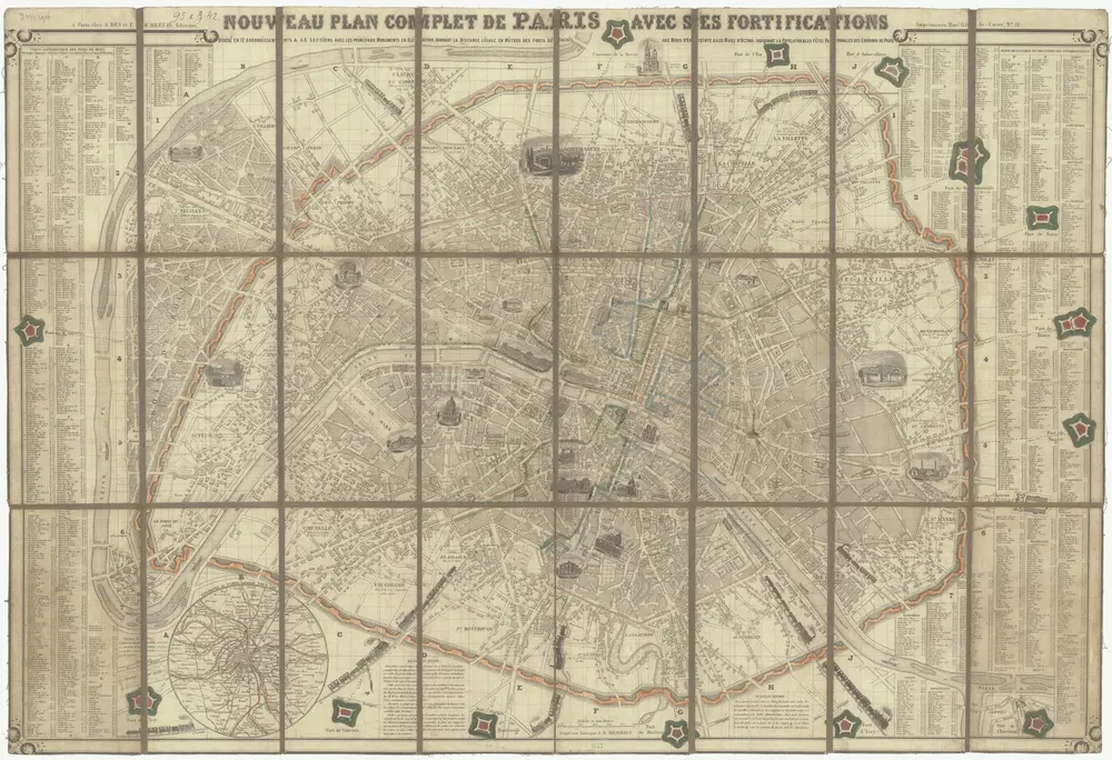 Nouveau plan complet de Paris avec ses fortifications