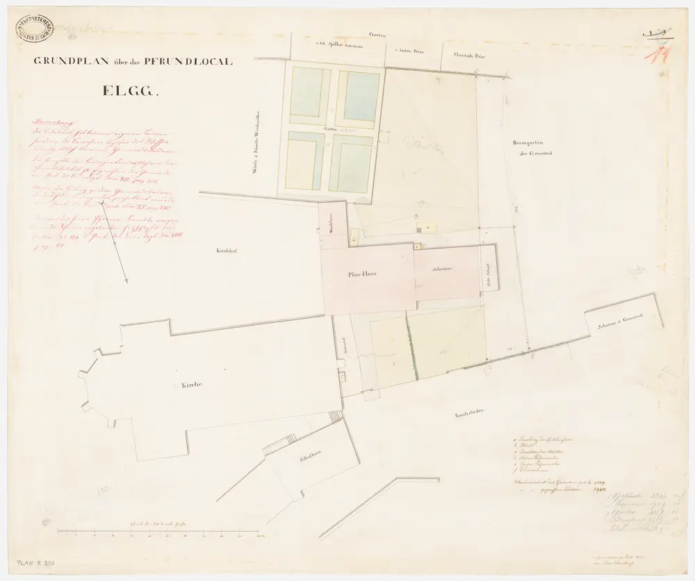 Elgg: Pfrundlokalität mit Kirche und Pfarrhaus; Grundriss (Nr. 11)