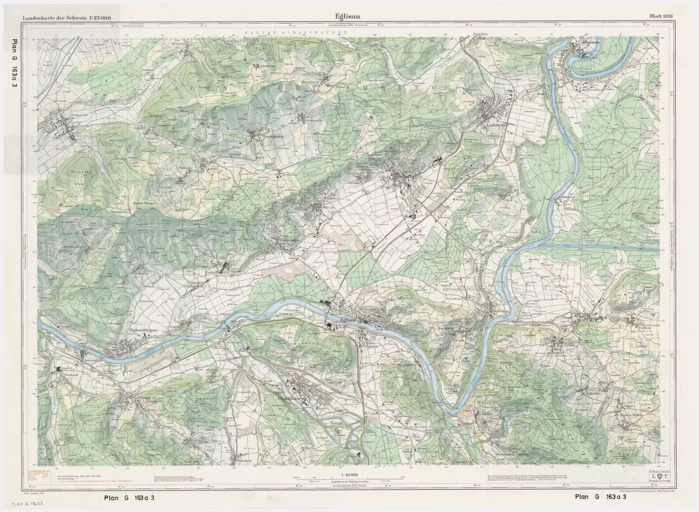 Landeskarte der Schweiz 1 : 25000: Den Kanton Zürich betreffende Blätter: Blatt 1051: Eglisau