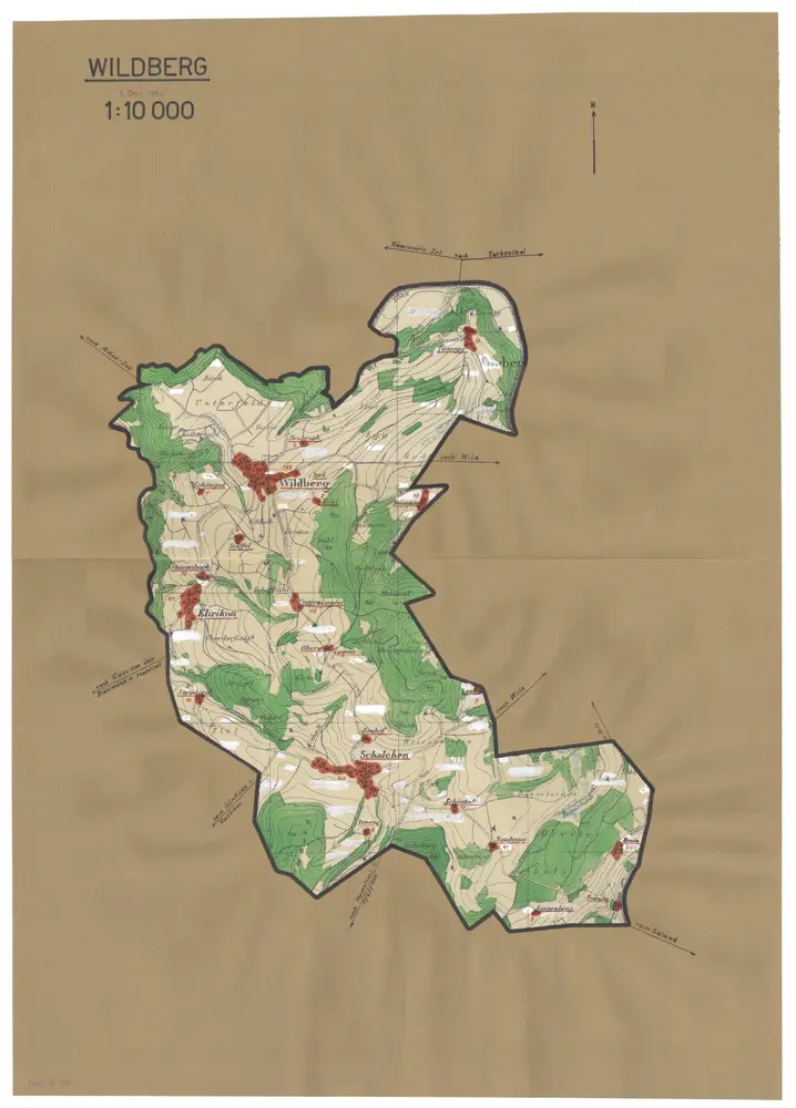 Wildberg: Definition der Siedlungen für die eidgenössische Volkszählung am 01.12.1950; Siedlungskarte