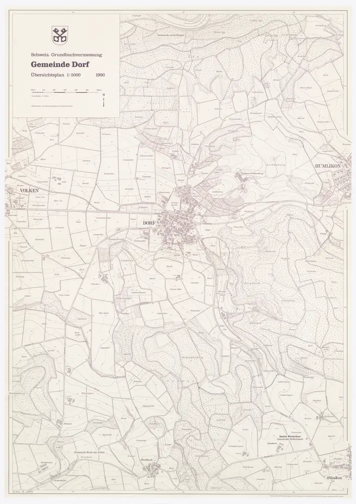 Dorf: Gemeinde; Übersichtsplan (Schweizerische Grundbuchvermessung)