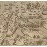 Disegno del Porto di Malta, come al[abaster] presente si troua assediato da turchi, cauato da altri disegni mandate da Malta fidelisimi, con la nota del campo d’infideli et altri particolari, che fin qui non mandate da Malta fidelisimi, con la nota campo d’infideli et altri particolari, che fin qui non si sono ueduti