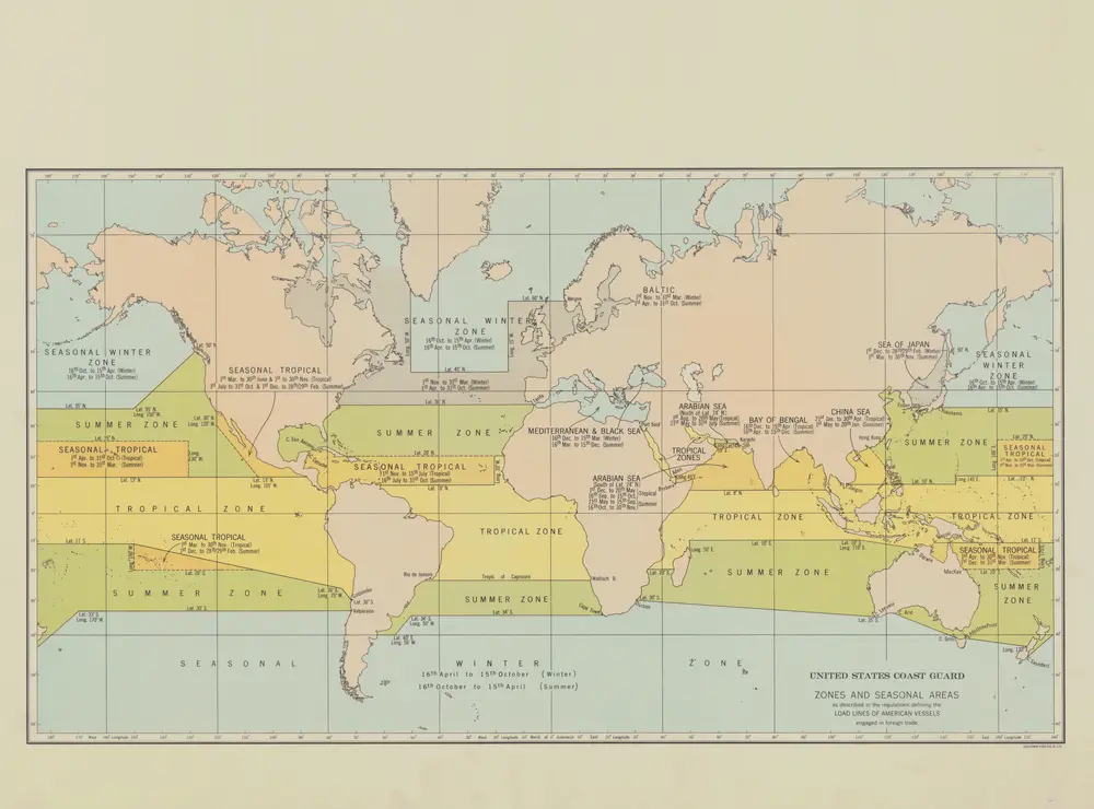 United States Coast Guard Zones and Seasonal Areas