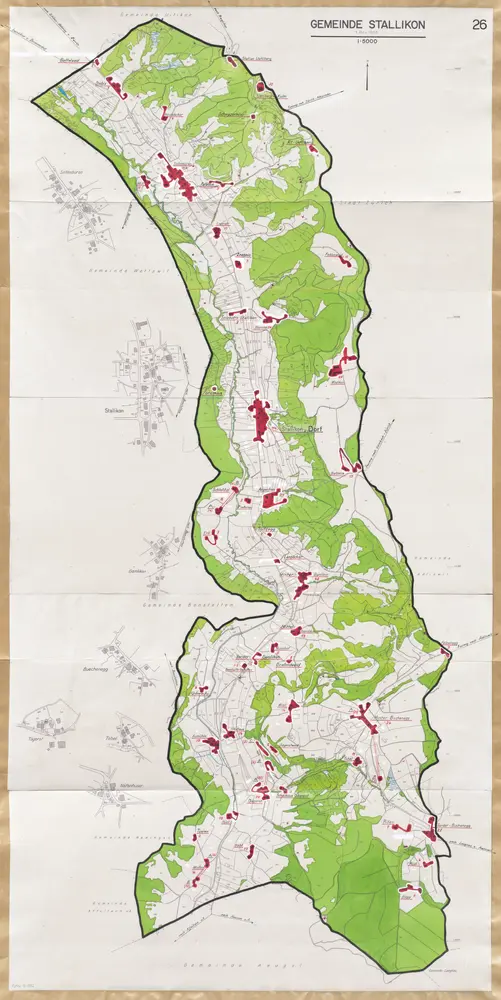 Stallikon: Definition der Siedlungen für die eidgenössische Volkszählung am 01.12.1960; Siedlungskarte Nr. 26