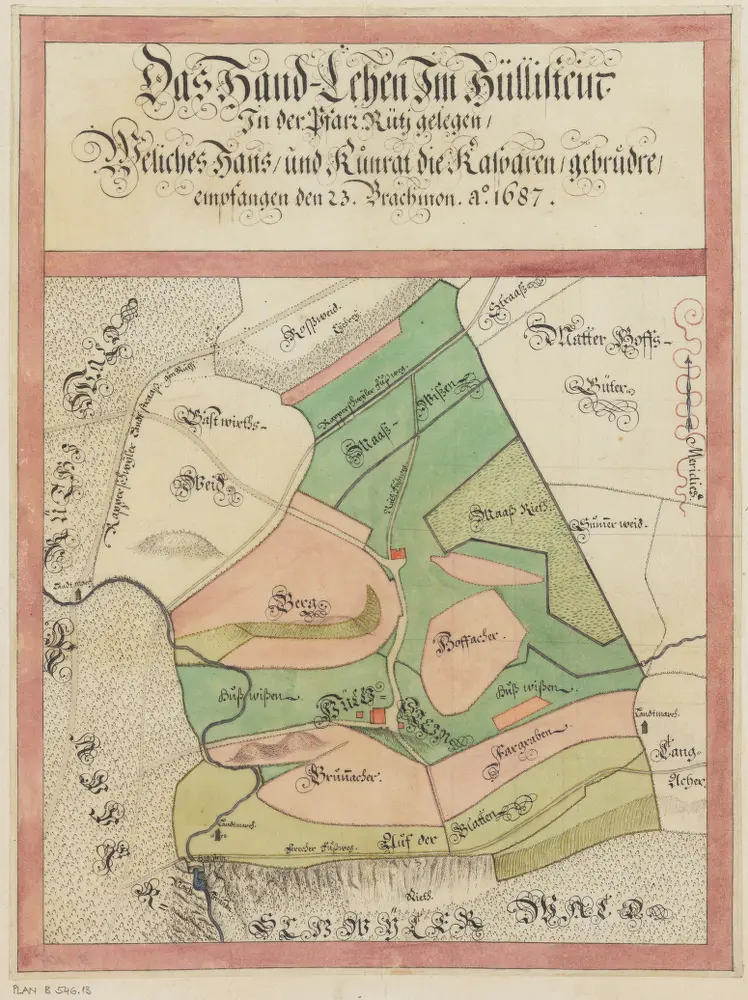 Rüti, Dürnten, Bubikon, Wald, Goldingen SG: Grundriss und Beschreibung der Güter, Waldungen und Handlehen des Amts Rüti sowie der beiden Alpen Scheidegg und Boalp (ältere Schreibweise: Poo-Alp), Band I: Seite 108: Handlehen zu Hüllestein; Grundriss