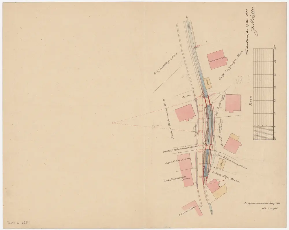 Zell: Zellerbachkorrektion; Situationsplan (Töss-Gebiet Nr. 9)