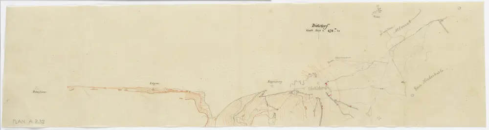 Vorlagen für die Topographische Karte des Kantons Zürich (Wild-Karte): Bezirk Dielsdorf: Kartenbild-Pause: Dielsdorf und Umgebung