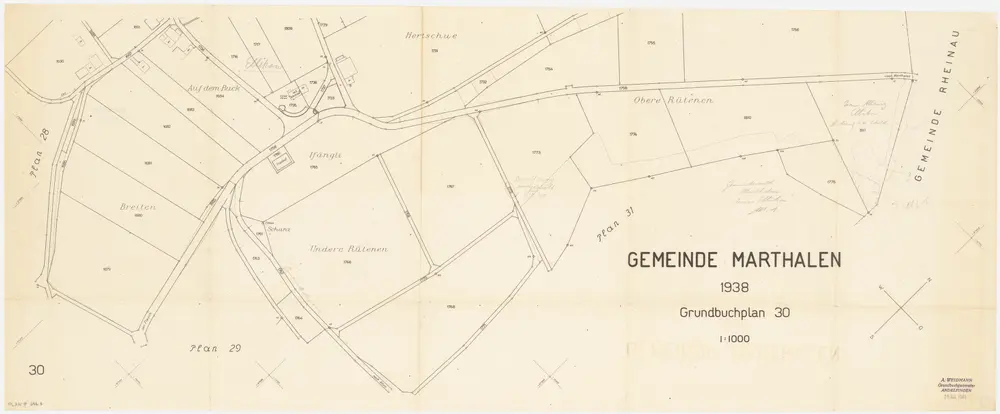 Marthalen: Gemeindewaldung Ellikon am Rhein: Buck, Breiti (Breiten), Ifängli, Schanz, Hertschue, Underi Rütenen, In der oberen Rütenen; Grundriss