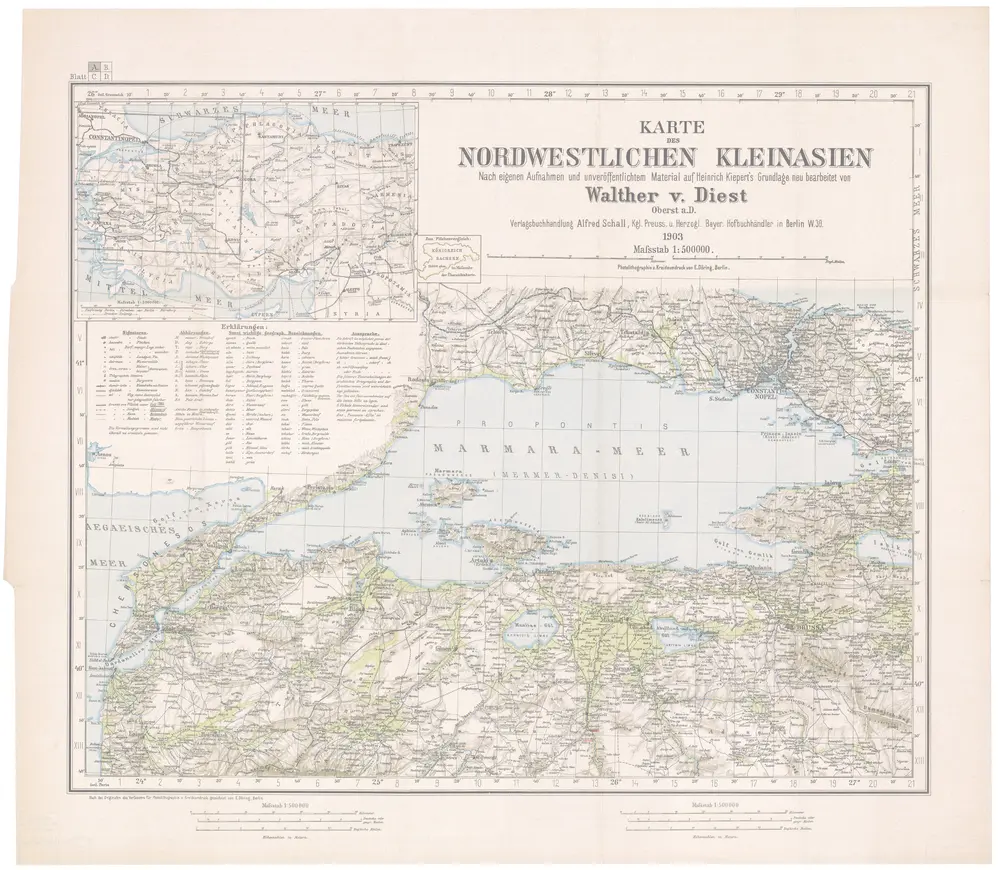 Karte des nordwestlichen Kleinasien