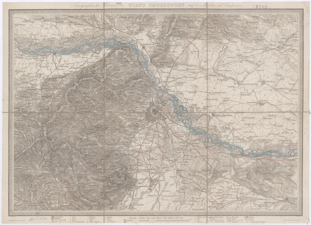 Topographische Karte von Wien's Umgebungen auf 4 Meilen im Umkreise