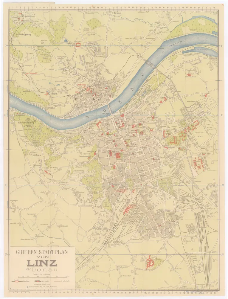 Grieben-Stadtplan von Linz an der Donau