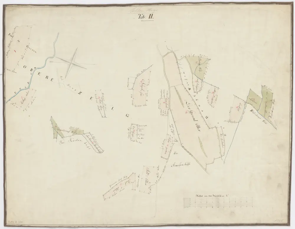 Oberwinterthur: Zum Schloss Hegi gehörende Grundstücke; Grundriss (Tab. II)