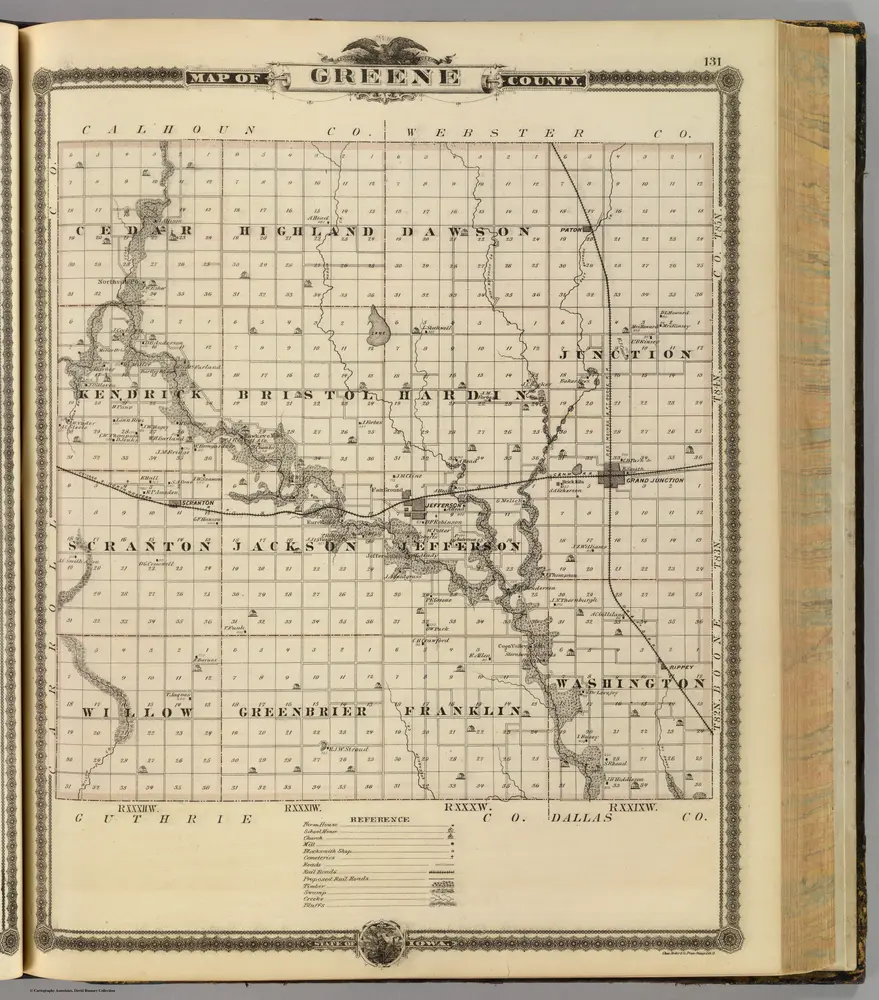 Map of Greene County, State of Iowa.