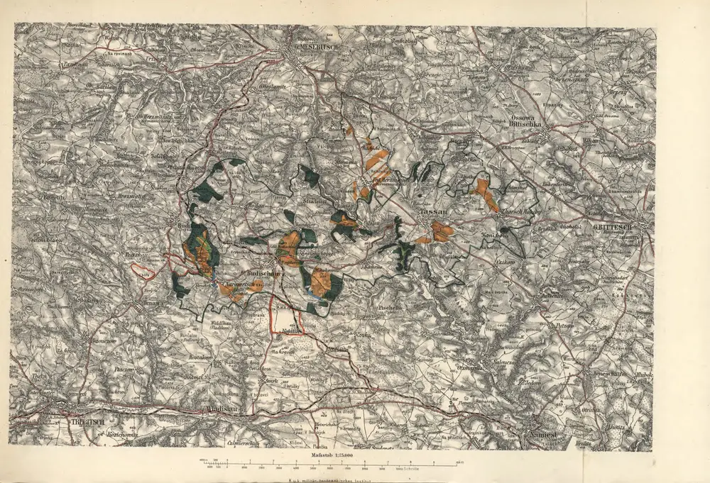 Le domaine de Budischau en Moravie =: Die Herrschaft Budischau in MährenHerrschaft Budischau in Mähren, mapa ze strany: [23]