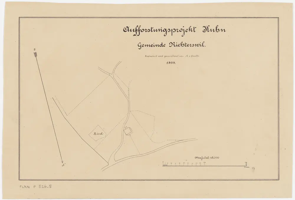 Hütten: Gemeindewaldung Richterswil: Aufforstungsprojekt Chuen (Huhn); Grundriss