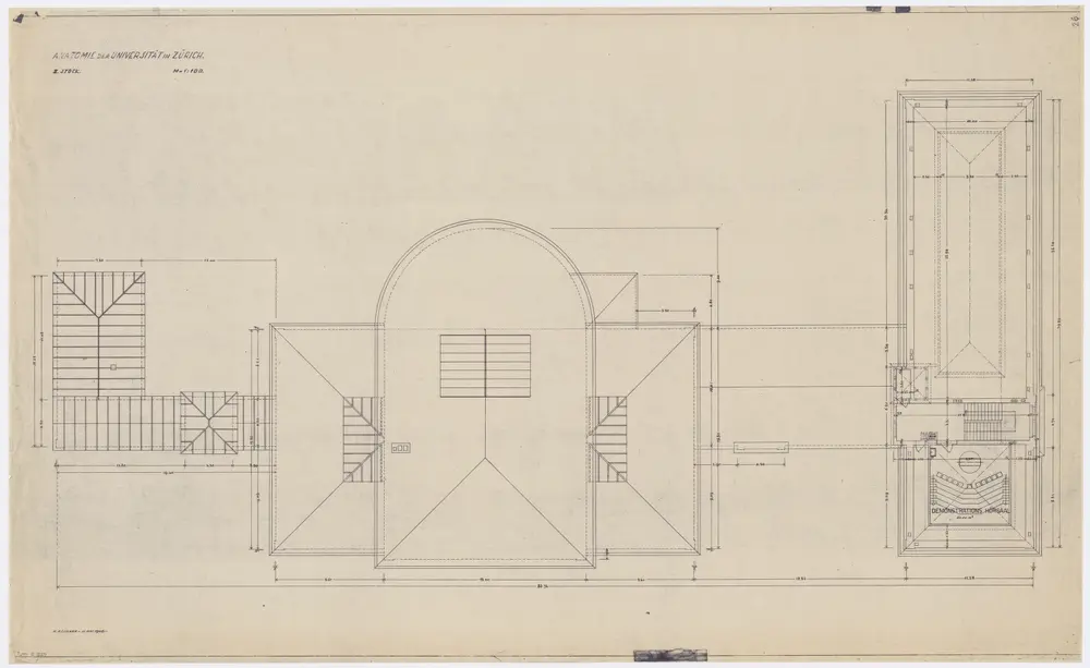 Zürich: Universität, Anatomie, 2. Stock; Grundriss