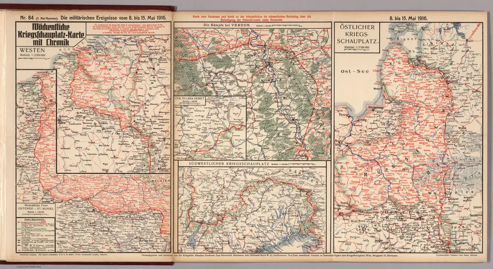 World War I Map (German), Nr. 84. Military Events ... to May 15, 1916.