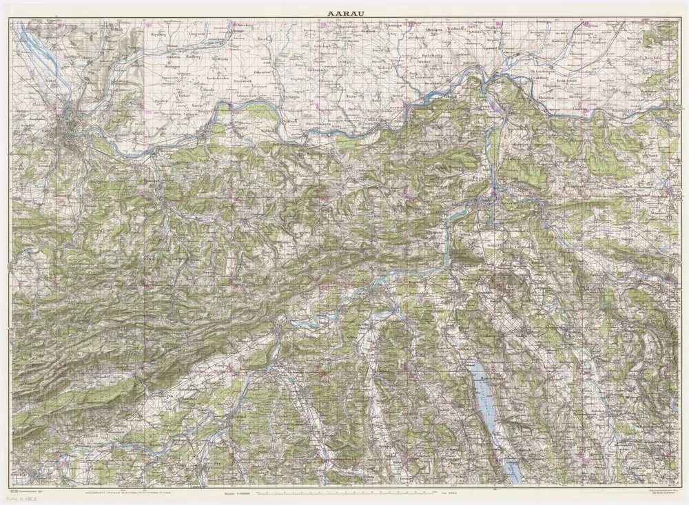 Topographische Karte der Schweiz (Dufour-Karte), Kartenzusammensetzungen: Den Kanton Zürich betreffende Blätter: Aarau