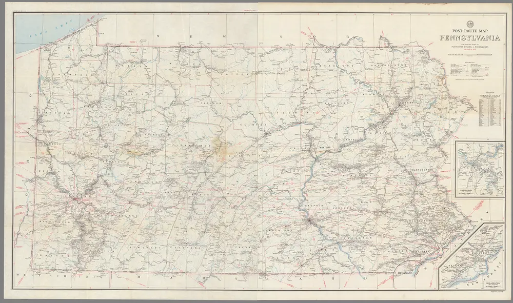 Composite Map:  Post Route Map of the State of Pennsylvania ... January 15, 1948.